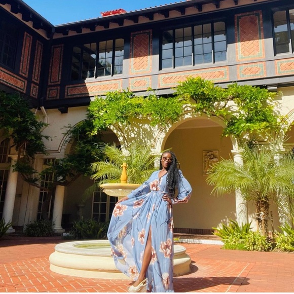 Maxi Dress Blue floral dress - Picture 2 of 2